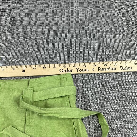 Madewell Shorts Womens size 6 Green Tie Waist 100% Linen Lightweight Comfort New - Picture 5 of 10